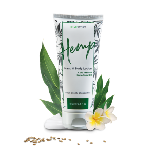 HempWorx hand and body lotion with cold-pressed hemp seed oil, 180ml for skin hydration
