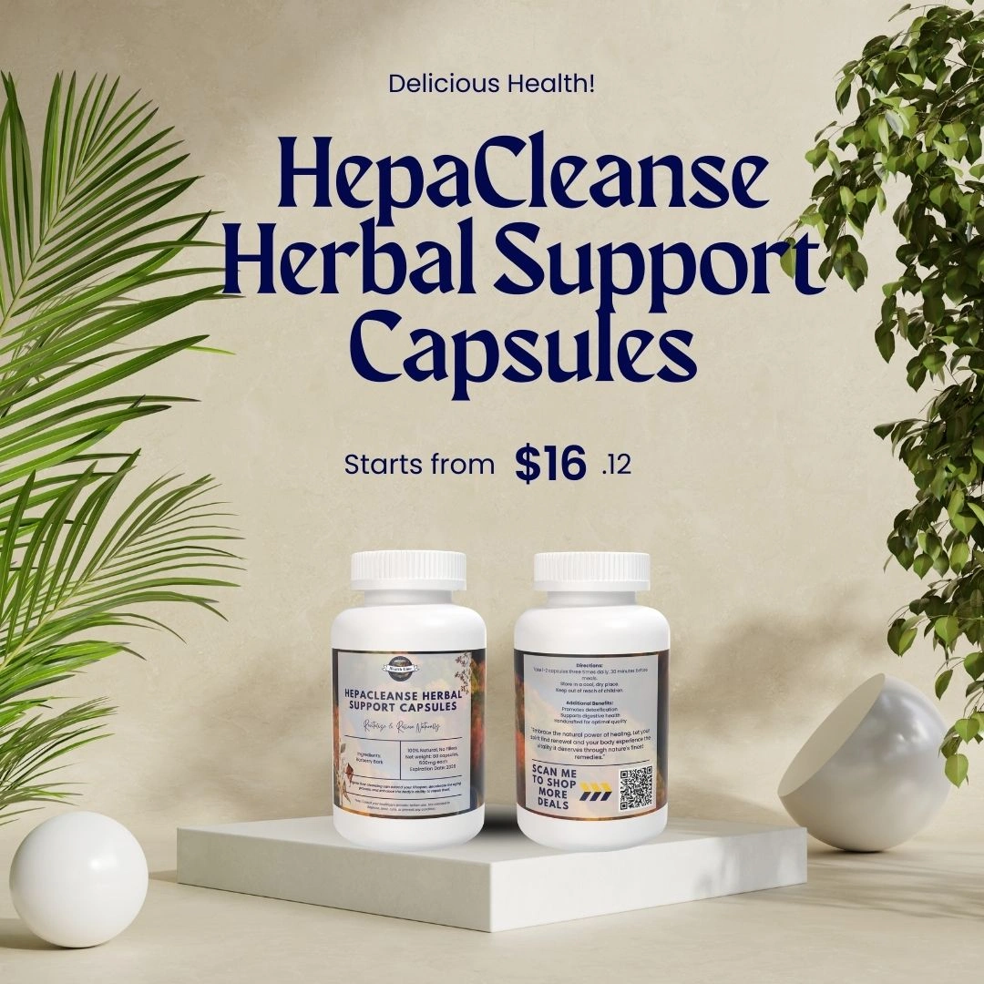 Rich Mountain Health Line’s HepaCleanse Herbal Support Capsules 1 HepaCleanse Herbal Support Capsules